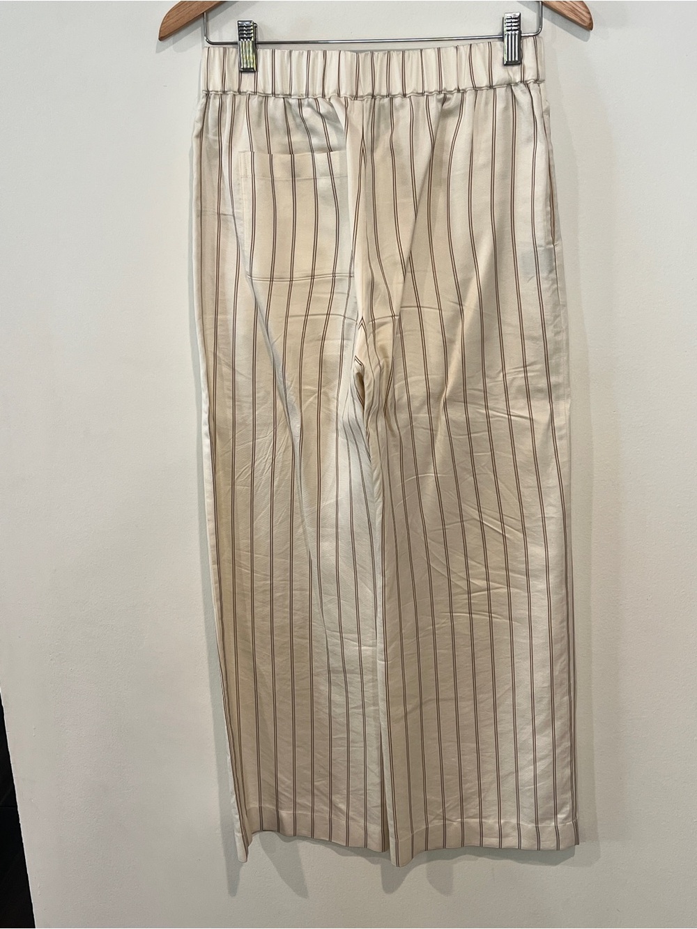 Jenni Kayne Cream Trousers with Brown Pinstripes